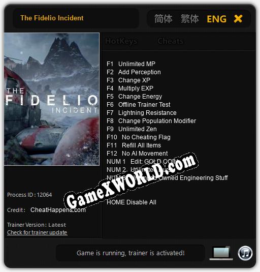 Трейнер для The Fidelio Incident [v1.0.7]