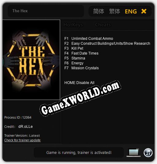 The Hex: Трейнер +7 [v1.8]