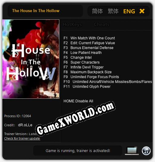 The House In The Hollow: ТРЕЙНЕР И ЧИТЫ (V1.0.62)