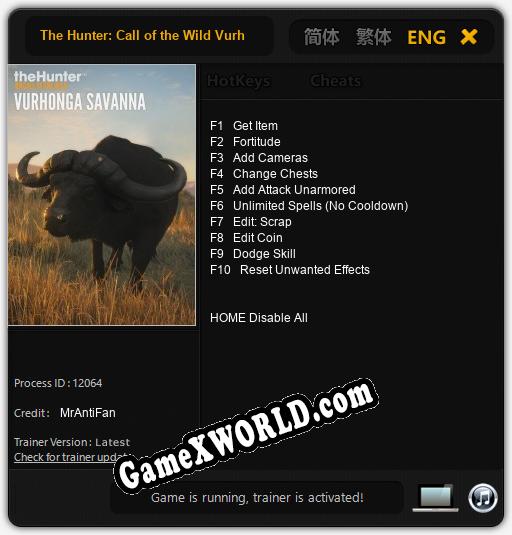 The Hunter: Call of the Wild Vurhonga Savanna: Трейнер +10 [v1.4]