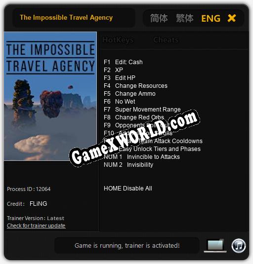 Трейнер для The Impossible Travel Agency [v1.0.3]