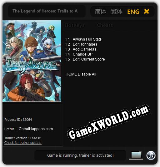 The Legend of Heroes: Trails to Azure: Читы, Трейнер +11 [FLiNG]