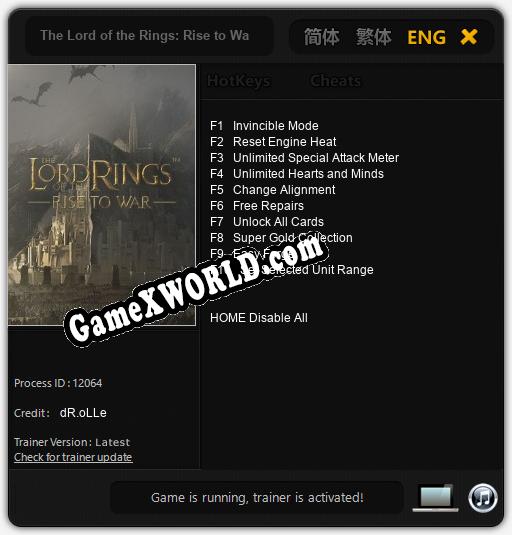 The Lord of the Rings: Rise to War: Трейнер +10 [v1.4]