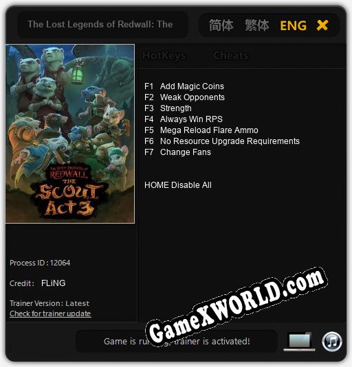 The Lost Legends of Redwall: The Scout Act 3: Читы, Трейнер +5 [dR.oLLe]