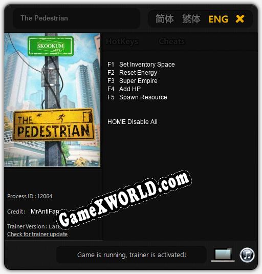 The Pedestrian: Трейнер +5 [v1.7]