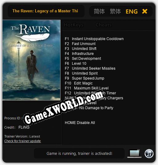 The Raven: Legacy of a Master Thief: Трейнер +15 [v1.5]