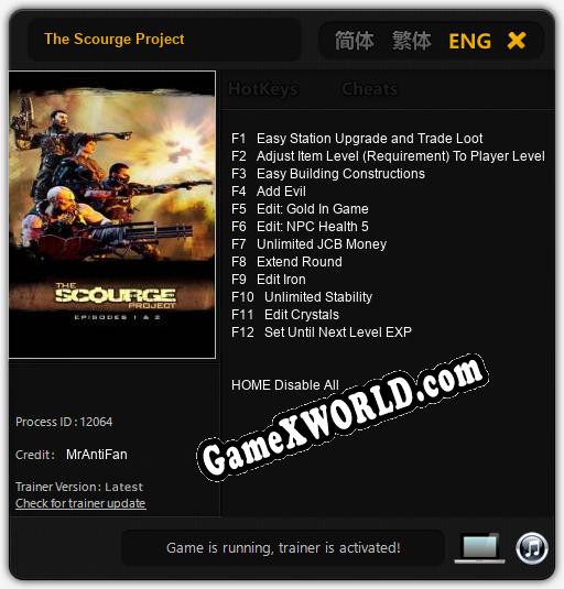 The Scourge Project: Трейнер +12 [v1.1]