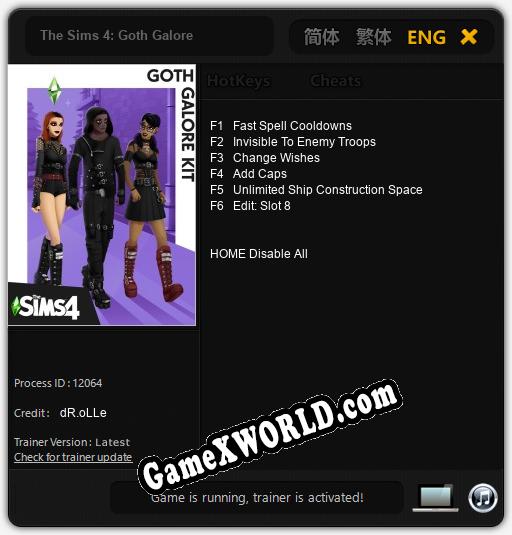 The Sims 4: Goth Galore: ТРЕЙНЕР И ЧИТЫ (V1.0.51)