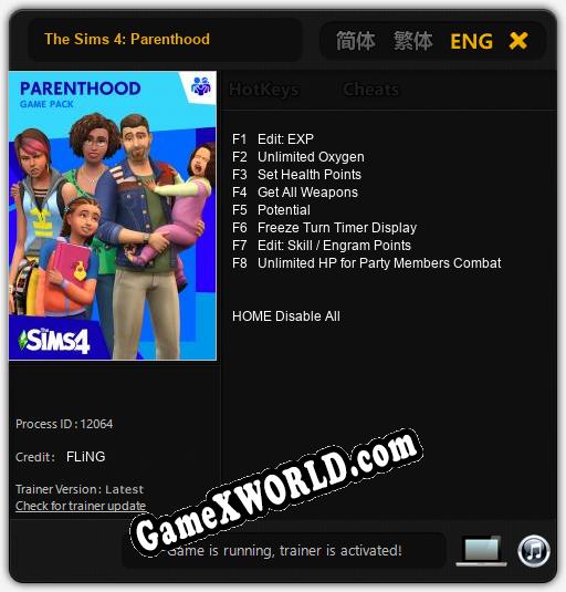 The Sims 4: Parenthood: Трейнер +8 [v1.8]