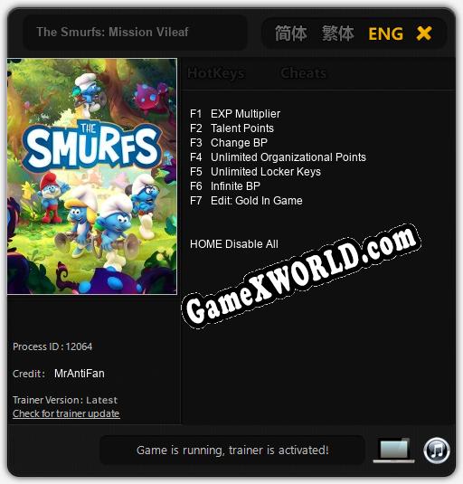 The Smurfs: Mission Vileaf: Трейнер +7 [v1.9]