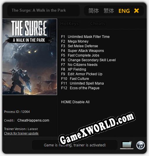 The Surge: A Walk in the Park: Трейнер +12 [v1.7]