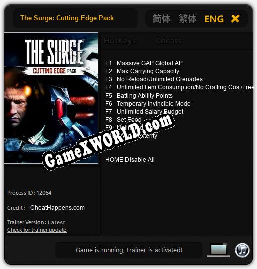 The Surge: Cutting Edge Pack: ТРЕЙНЕР И ЧИТЫ (V1.0.77)