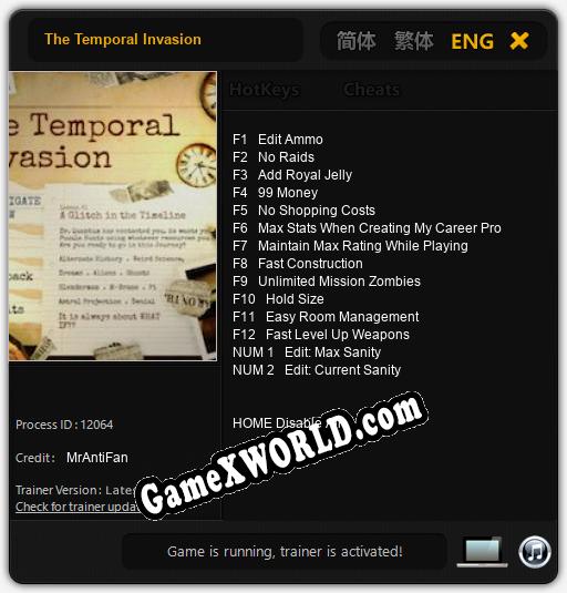 The Temporal Invasion: Трейнер +14 [v1.3]