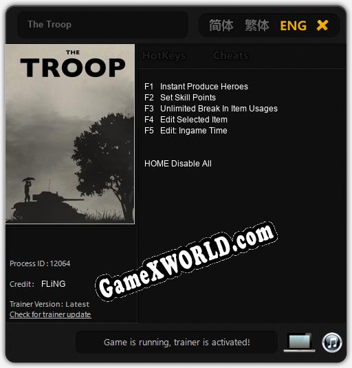 Трейнер для The Troop [v1.0.1]