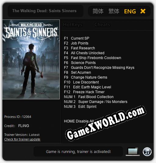 The Walking Dead: Saints Sinners: Трейнер +15 [v1.9]