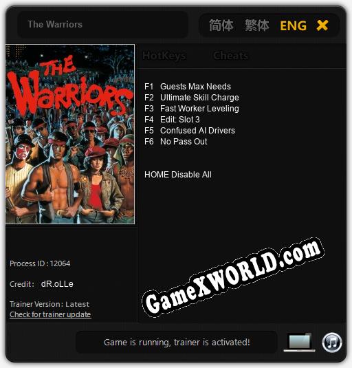 Трейнер для The Warriors [v1.0.5]