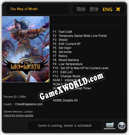 The Way of Wrath: Читы, Трейнер +15 [CheatHappens.com]