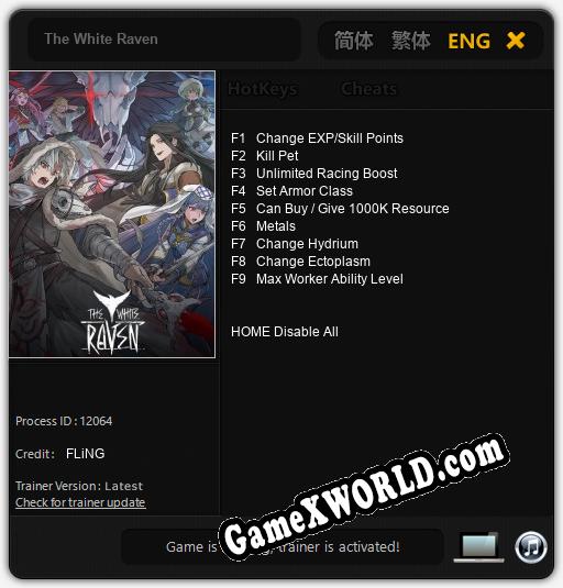 The White Raven: Трейнер +9 [v1.2]