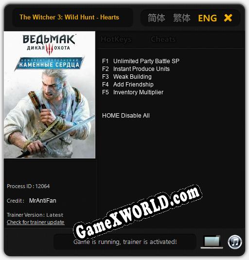 The Witcher 3: Wild Hunt - Hearts of Stone: Читы, Трейнер +5 [MrAntiFan]