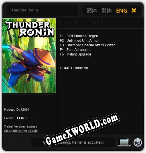 Thunder Ronin: Трейнер +5 [v1.6]