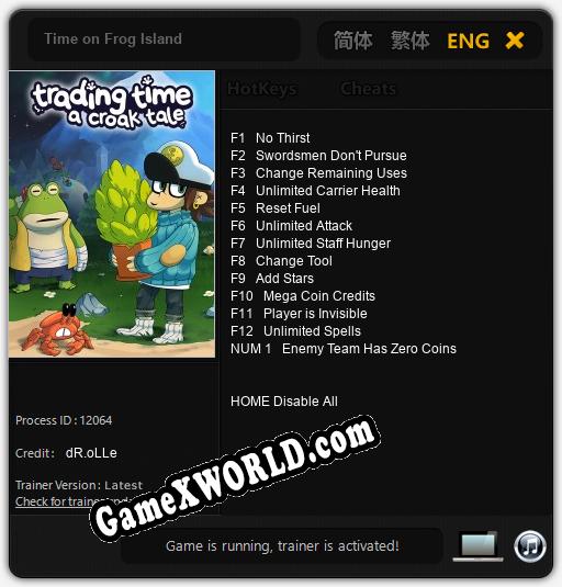 Трейнер для Time on Frog Island [v1.0.3]