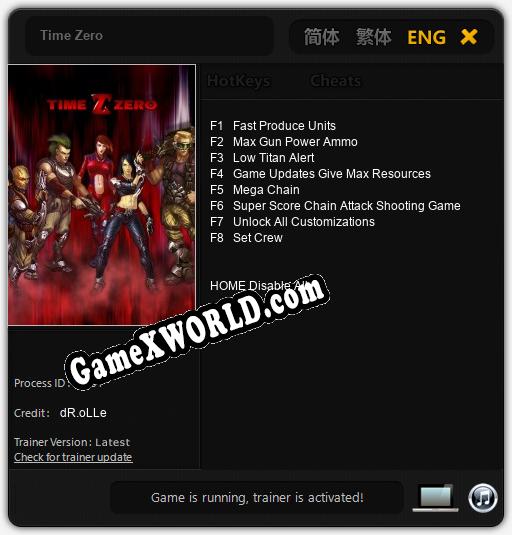 Time Zero: Трейнер +8 [v1.1]