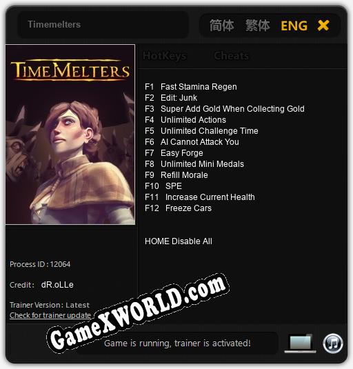 Timemelters: Трейнер +12 [v1.8]