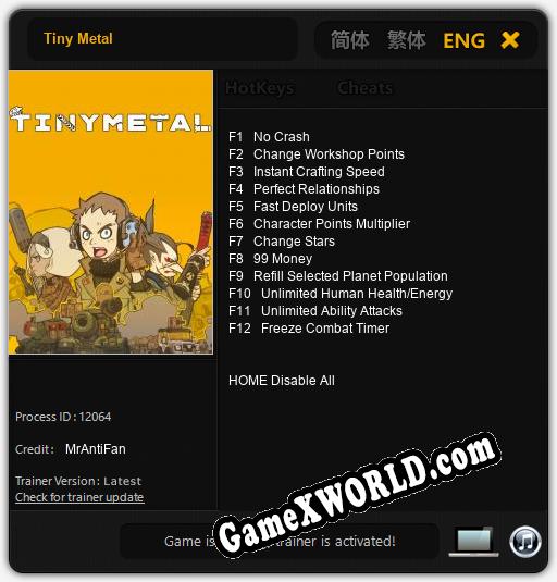 Tiny Metal: Читы, Трейнер +12 [MrAntiFan]