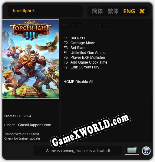 Torchlight 3: ТРЕЙНЕР И ЧИТЫ (V1.0.46)