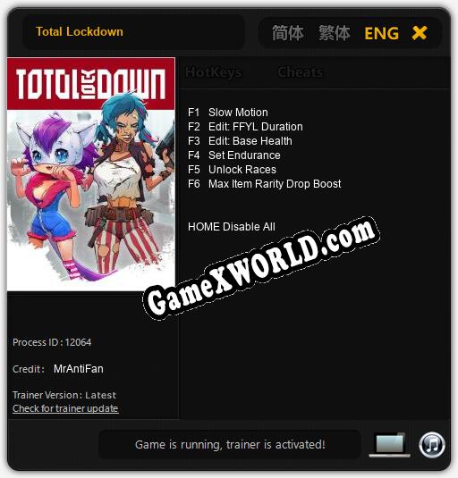 Трейнер для Total Lockdown [v1.0.8]