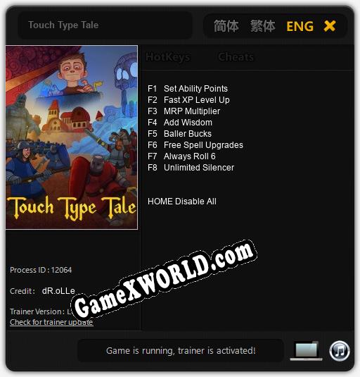 Touch Type Tale: Читы, Трейнер +5 [dR.oLLe]