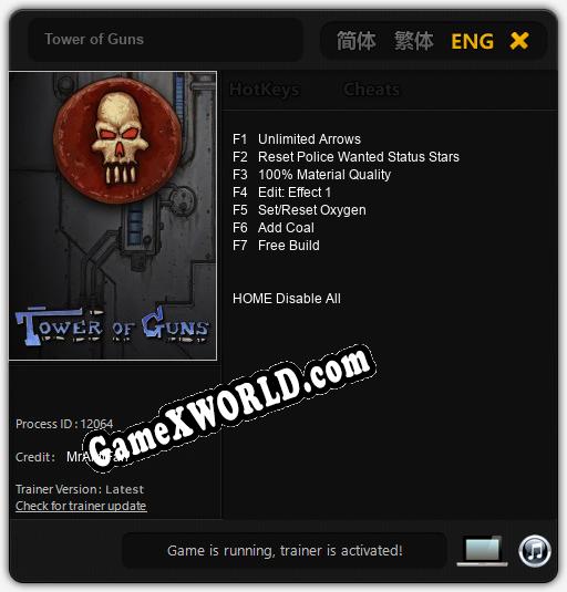 Tower of Guns: ТРЕЙНЕР И ЧИТЫ (V1.0.39)