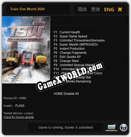 Train Sim World 2020: Трейнер +13 [v1.6]