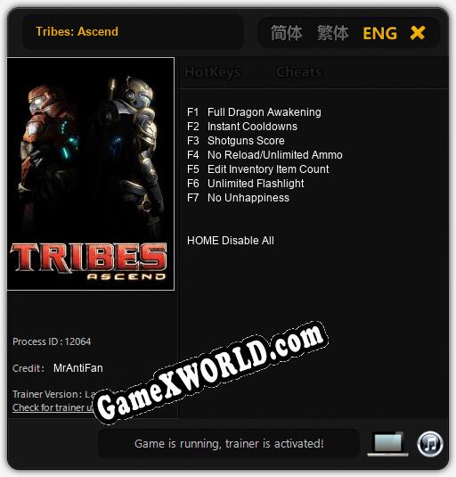 Tribes: Ascend: Трейнер +7 [v1.5]