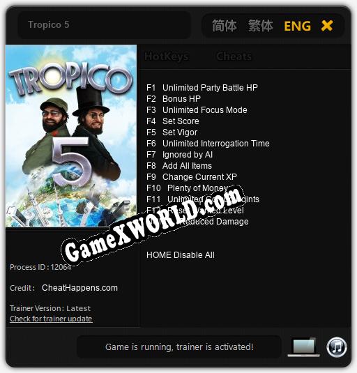 Tropico 5: Читы, Трейнер +13 [CheatHappens.com]
