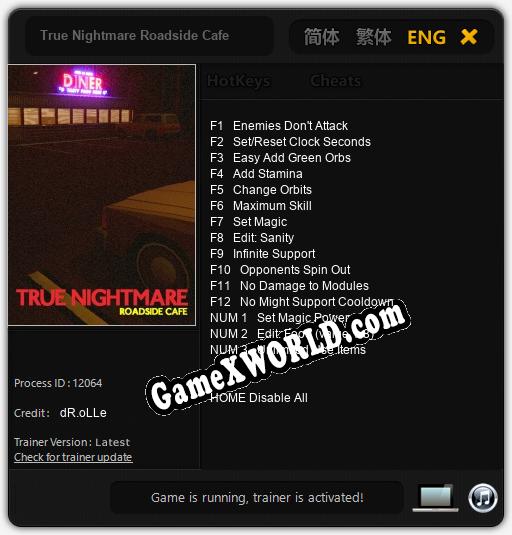 Трейнер для True Nightmare Roadside Cafe [v1.0.3]