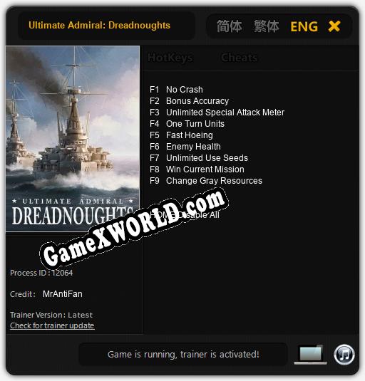 Ultimate Admiral: Dreadnoughts: Читы, Трейнер +9 [MrAntiFan]