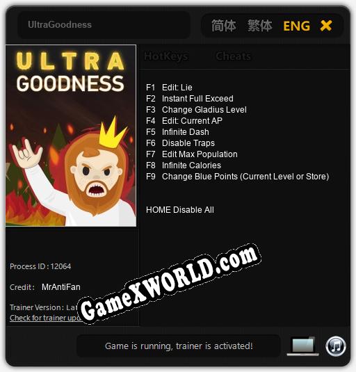 Трейнер для UltraGoodness [v1.0.2]