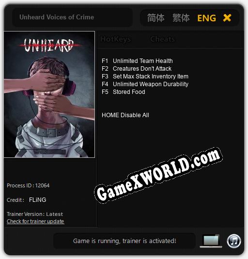 Unheard Voices of Crime: Читы, Трейнер +5 [FLiNG]