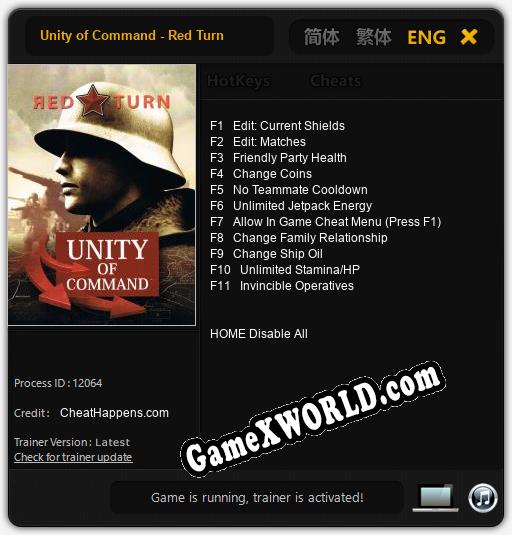 Трейнер для Unity of Command - Red Turn [v1.0.2]