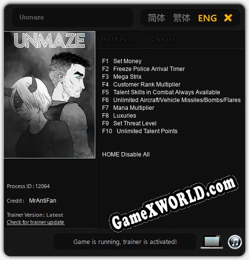Unmaze: Читы, Трейнер +10 [MrAntiFan]