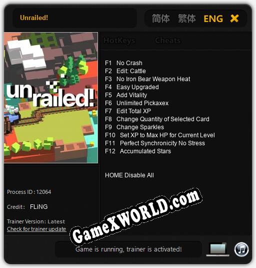 Unrailed!: Трейнер +12 [v1.2]