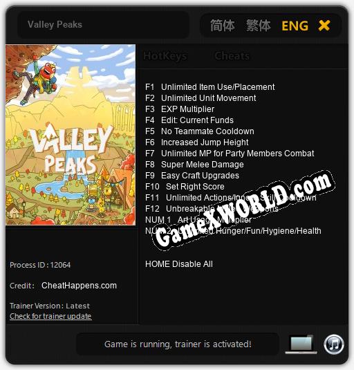 Valley Peaks: Читы, Трейнер +14 [CheatHappens.com]