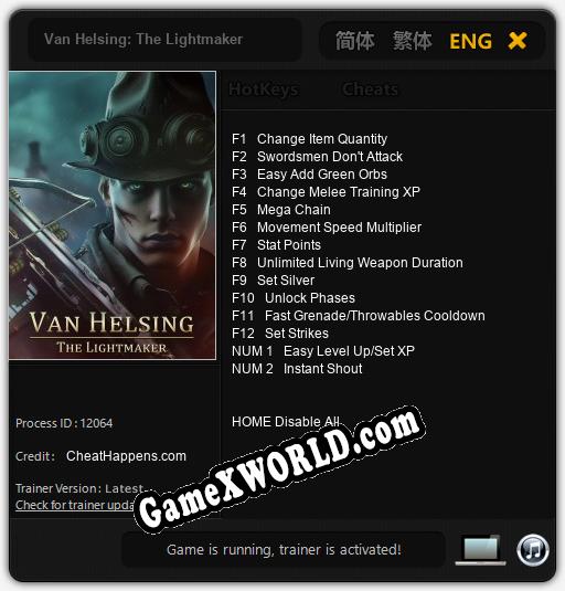 Трейнер для Van Helsing: The Lightmaker [v1.0.2]