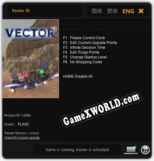 Vector 36: Трейнер +6 [v1.9]