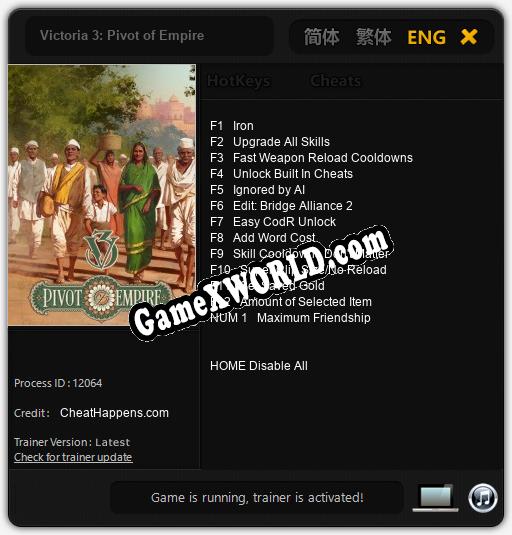 Victoria 3: Pivot of Empire: ТРЕЙНЕР И ЧИТЫ (V1.0.12)