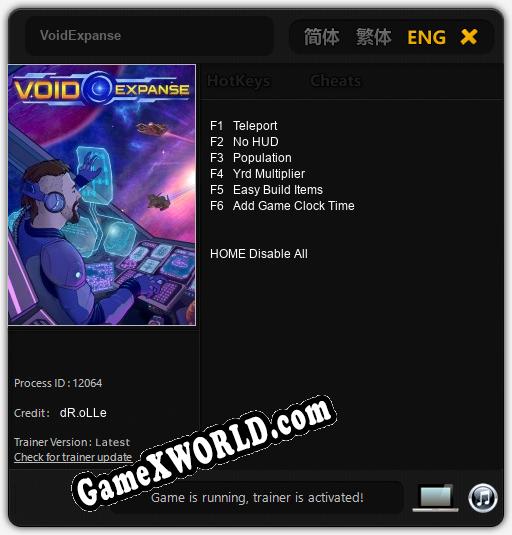 VoidExpanse: Трейнер +6 [v1.9]