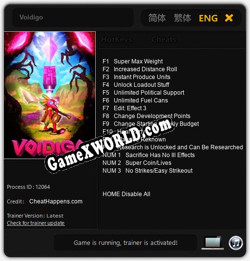 Voidigo: Трейнер +15 [v1.6]
