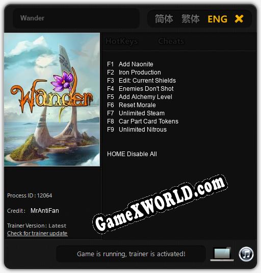 Трейнер для Wander [v1.0.5]