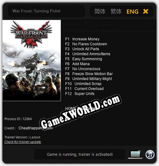 War Front: Turning Point: Трейнер +12 [v1.2]